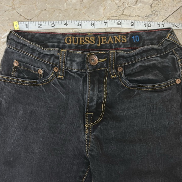 Guess Jeans Brit Rocker Slim Straight Sz:10 Boys Black factory fade wash - Picture 1 of 4